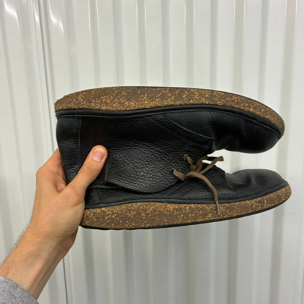 Birkenstock Dundee Men's Chukka Boots Black Pebbled Leather Size 11 EU - READ